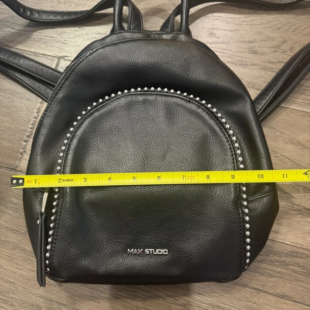 Max Studio Black Backpack‎ with Silver Details